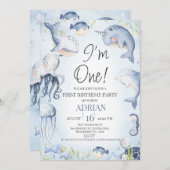 Blauwe jongens onder het Zee Scheppen 1e verjaarda Kaart (Voorkant / Achterkant)