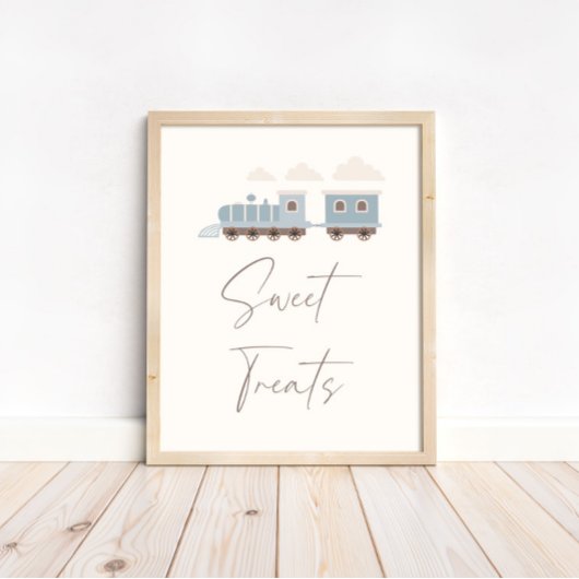 Blauwe Jongens Trein Verjaardag Sweets en Treats T Poster