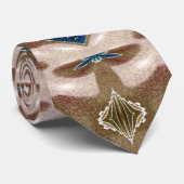 Blauwe jood en mosterdsporen (grotere versie) stropdas (Opgerold)