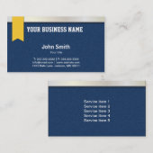 Blauwe jood en zilvergordel visitekaartje (Voorkant / Achterkant)