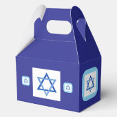 Blauwe Joodse Davidster met rand Bedankdoosjes (Achterkant)