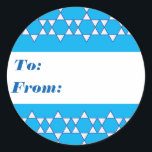 Blauwe Joodse ster cadeau labels<br><div class="desc">Deze stickers zijn er in twee maten,  en ze zijn perfect voor Chanoeka of elke joodse cadeaugelegenheid.</div>