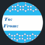 Blauwe Joodse ster cadeau labels<br><div class="desc">Deze stickers zijn er in twee maten,  en ze zijn perfect voor Chanoeka of elke joodse cadeaugelegenheid.</div>