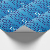 Blauwe joodse sterren cadeaupapier (Hoek)
