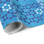 Blauwe joodse sterren cadeaupapier (Rol Hoek)