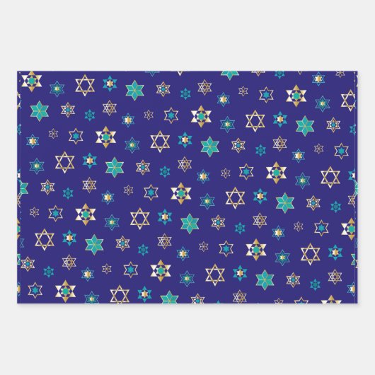 Blauwe joodse verlooppapierset voor ontwerpen inpakpapier vel (Voorkant)