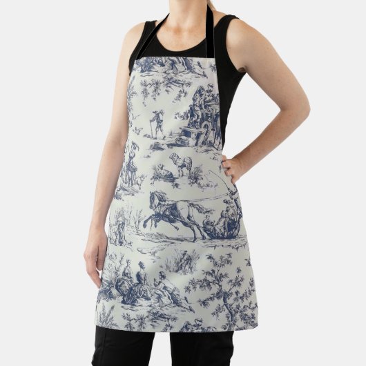 Blauwe Jouy-doek Schort (Insitu)