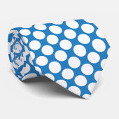Blauwe Jumbo Stippen Custom Heren Das (Opgerold)