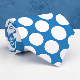 Blauwe Jumbo Stippen Custom Heren Das