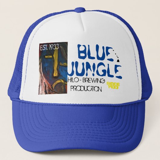 BLAUWE JUNGLE BROUWSEL TRUCKER PET (Voorkant)