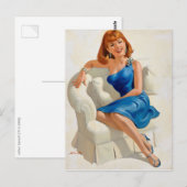 Blauwe jurk briefkaart (Voorkant / Achterkant)