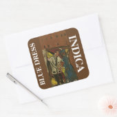 BLAUWE JURK INDICA VIERKANTE STICKER (Envelop)