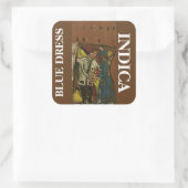 BLAUWE JURK INDICA VIERKANTE STICKER (Tas)
