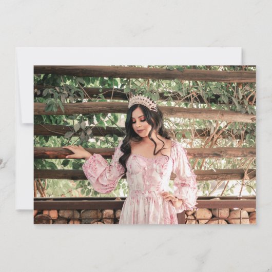 Blauwe Jurk Muur Tegels Quinceañera Save The Date Kaart (Achterkant)