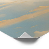 Blauwe jurk tegen een blauw hemelschilderij poster (Hoek)