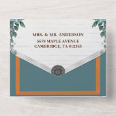 Blauwe juwelen die allemaal in één uitnodiging bin (Achterkant)