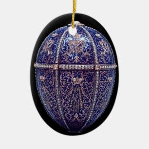 Blauwe juwelen eieren keramisch ornament
