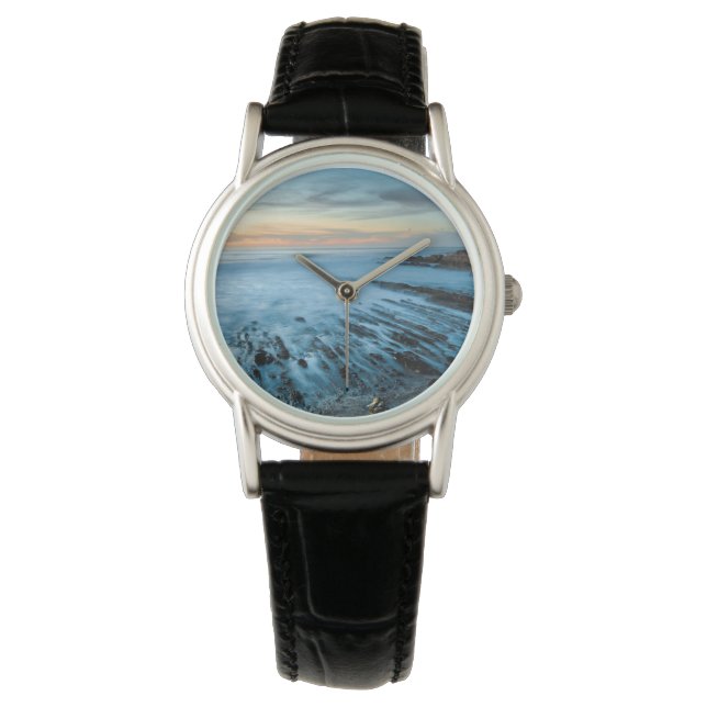 Blauwe kaap bij zonsondergang, Californië Horloge (Voorkant)