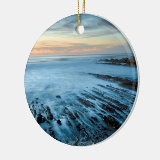 Blauwe kaap bij zonsondergang, Californië Keramisch Ornament (Links)