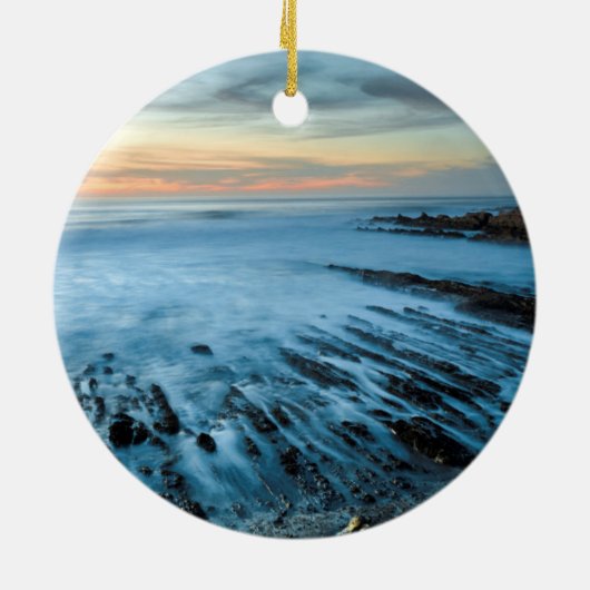 Blauwe kaap bij zonsondergang, Californië Keramisch Ornament (Achterkant)