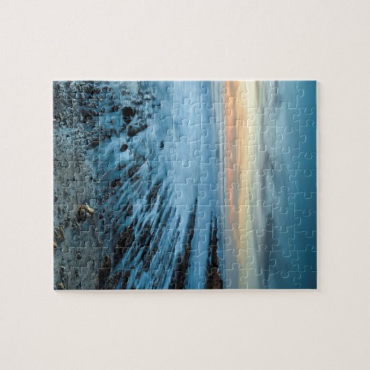Blauwe kaap bij zonsondergang, Californië Legpuzzel (Horizontaal)