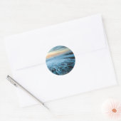 Blauwe kaap bij zonsondergang, Californië Ronde Sticker (Envelop)