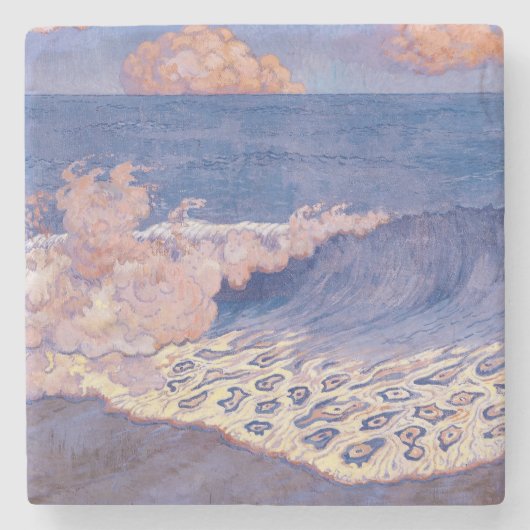 Blauwe kaap, golfeffect, c.1893 stenen onderzetter (Voorkant)