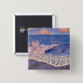 Blauwe kaap, golfeffect, c.1893 vierkante button 5,1 cm (Voorkant /achterkant)