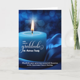 Blauwe Kaars en Vlag Memorial Bedankkaart