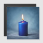 Blauwe kaars magnetische uitnodiging (Voorkant / Achterkant)