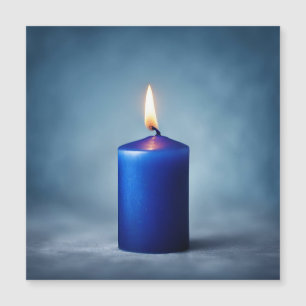 Blauwe kaars magnetische uitnodiging