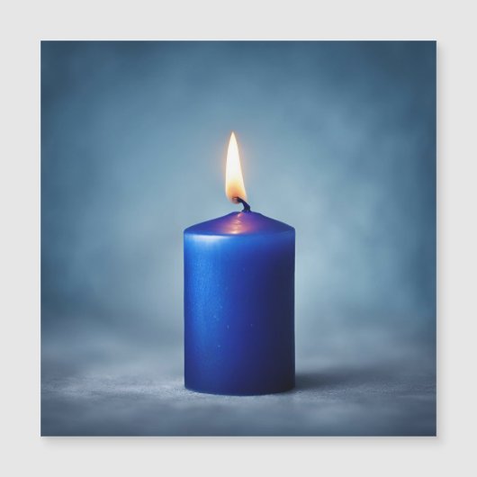 Blauwe kaars magnetische uitnodiging (Voorkant)