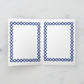 blauwe kaars op de achtergrond van turquoise feestdagen kaart (Binnen)