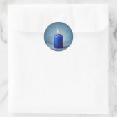 Blauwe kaars ronde sticker (Tas)