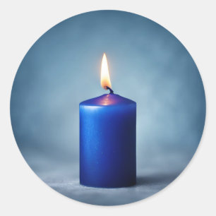 Blauwe kaars ronde sticker