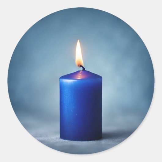 Blauwe kaars ronde sticker (Voorkant)