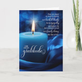 Blauwe Kaars Sympathie Condoleances Bedankkaart (Voorkant)