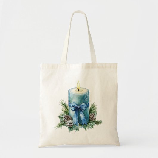 Blauwe Kaars Tote Bag (Voorkant)