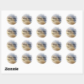 Blauwe kaars van goud en zeemannen ronde sticker (Vel)
