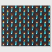 Blauwe kaarsen Kandlelight Diwali Kerstmis Cadeaupapier (Vlak)