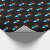 Blauwe kaarsen Kandlelight Diwali Kerstmis Cadeaupapier (Hoek)