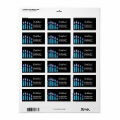 Blauwe kaarsen Verjaardag Etiket (Full Sheet)
