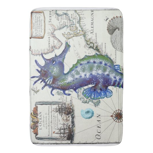  blauwe kaart badmat (Voorkant Verticaal)