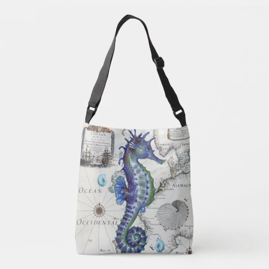  blauwe kaart crossbody tas (Achterkant)