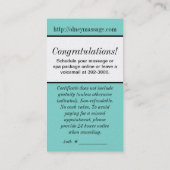 blauwe kaart en spa - cadeaukaart kortingskaartje (Achterkant)