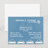 Blauwe kaart Jongen's verjaardag Uitnodigingen (Voorkant / Achterkant)