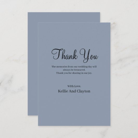 Blauwe kaart met dank (Voorkant / Achterkant)