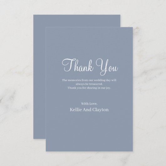 Blauwe kaart met dank (Voorkant / Achterkant)