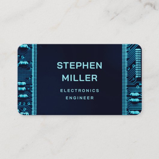 Blauwe kaart QR Code Electronics Engineer Visitekaartje (Voorkant)