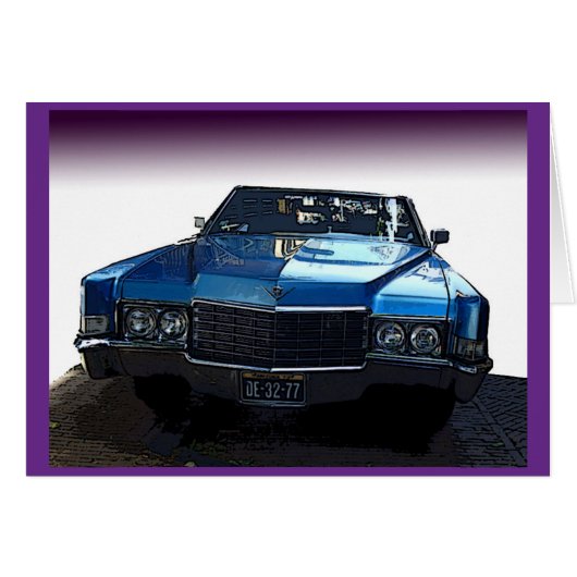  blauwe kaart van Cadillac (Voorkant Horizontaal)